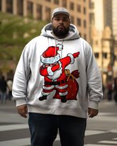 Lustiger Weihnachtsmann-Kapuzenpullover für Herren in Übergröße